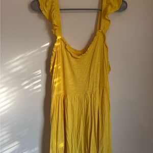 Yellow Ruffled Sleeveless Top